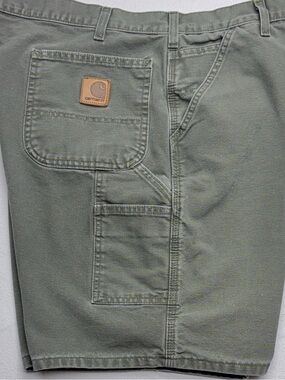 Carhartt Carpenter Shorts Mens 40 Moss Green Utility Cargo Workwear